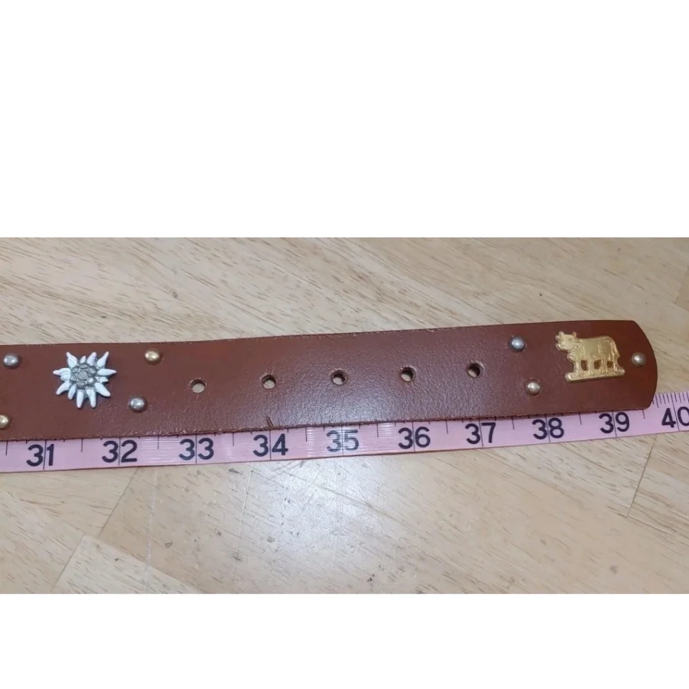 Coastal Cowgirl Western Rockabilly Belt Floral Cows Studded Woman Large 33